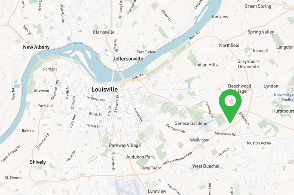Map of Louisville's Service Area
