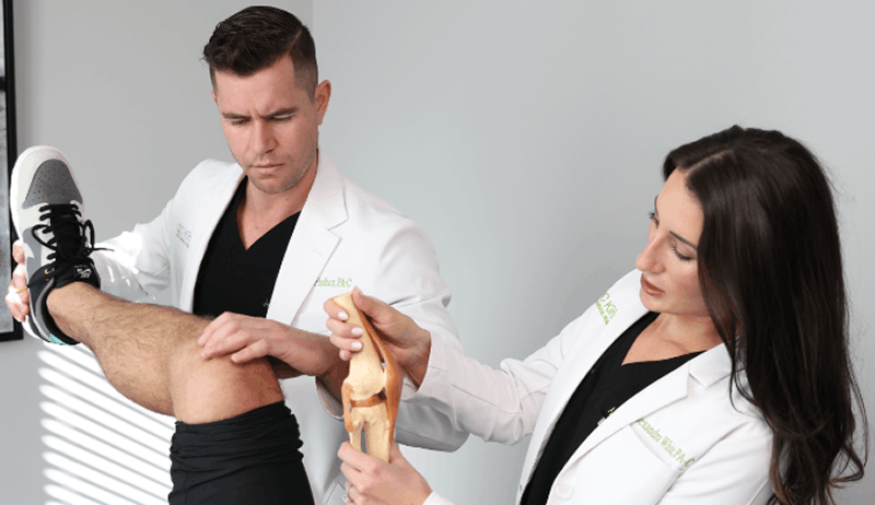 Provider helping patient