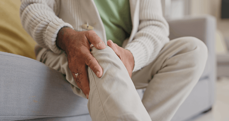Man with sore leg